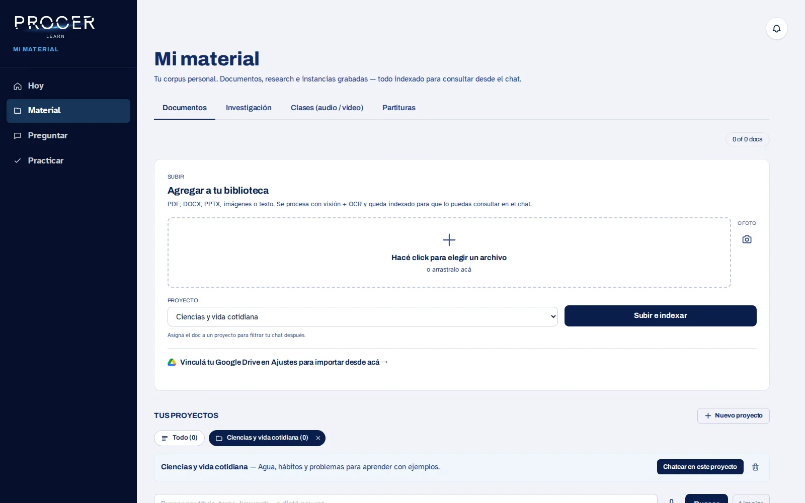 Captura de Learn: Asigná un proyecto
