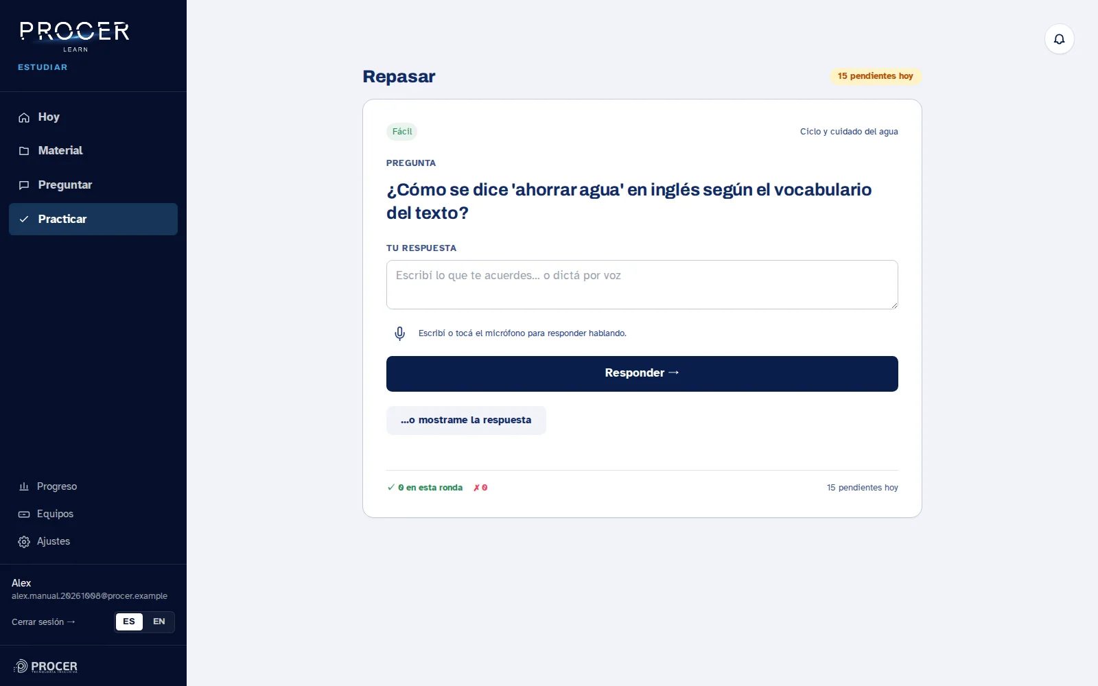 Captura de Learn: Respondé antes de mirar